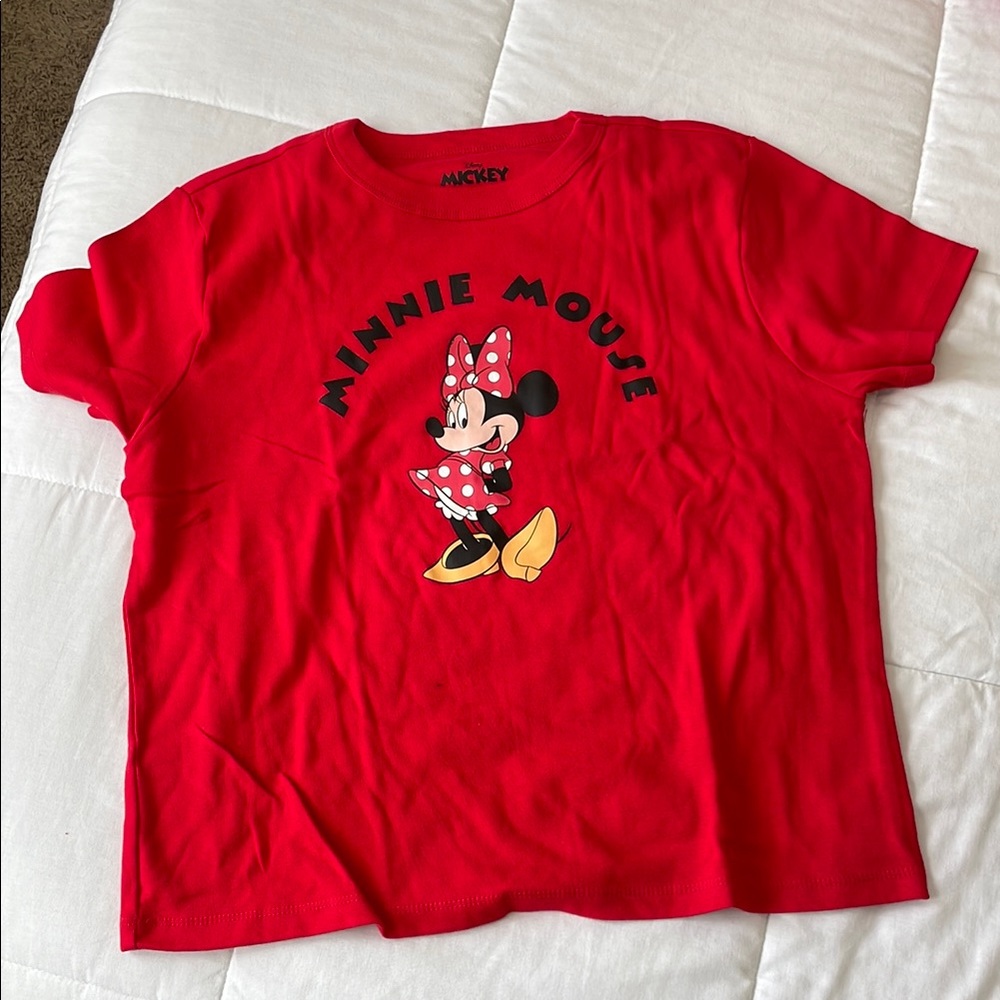 Disney Minnie Mouse Red Cropped Women’s T-Shirt